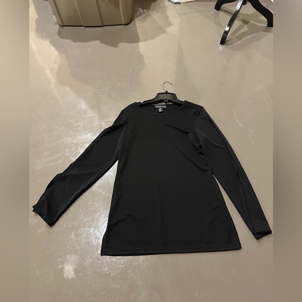 Sophisticate Black Long Sleeve Top